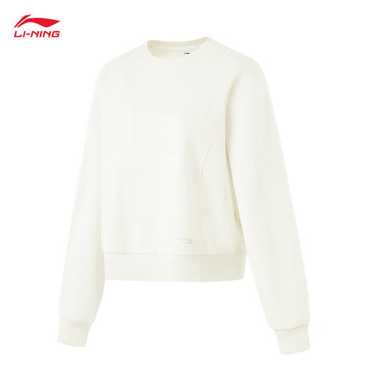 李宁卫衣女加绒圆领套头衫冬季新款宽松运动上衣AWDU556 商品图7