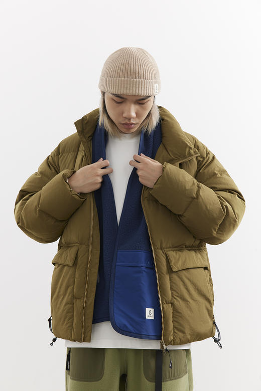 吃茶去chichaqu25秋冬户外抓绒摇粒绒围巾拼接口袋防寒防风保暖 商品图2