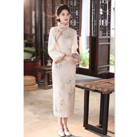 GX时尚改良年轻少女款长袖旗袍2025冬新款国风新中式日常旗袍 商品图3