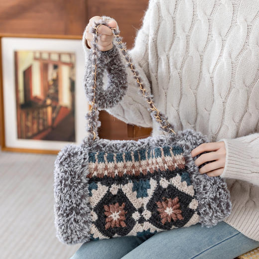 苏苏姐家格纹暖宝包手工DIY钩针编织毛线团自制材料包 商品图3