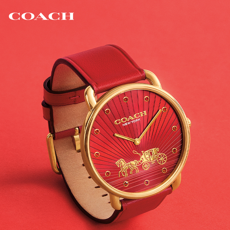 【马年限定 马上有钱】COACH/蔻驰ELLIOT系列马年新款生肖石英手表「可选配马上有钱手链~项链~足金挂饰+礼盒」