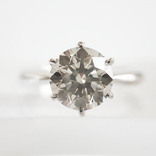 【天然正品】AU750白金经典简约六爪款2.04克拉钻石戒指14号（戒圈可改）女士181125TJ25 商品图7