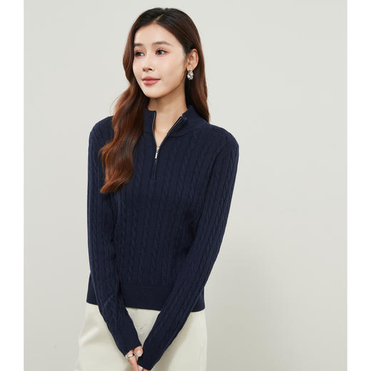 【立领半拉链-羊毛衫】逸阳秋冬新品时尚亲肤软糯针织打底衫7918V 商品图4