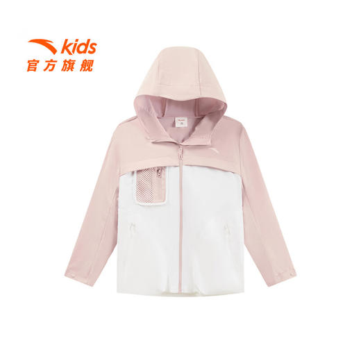 安踏儿童外套女大童装姆明Ⅲ生物基防泼水连帽梭织运动上衣362536607 商品图1