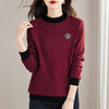 春秋新款大码针织衫女中年妈妈洋气红色毛衣半高领打底衫过年衣服 商品缩略图4