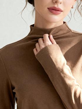 官网499！蕉家秋冬羊毛保暖小高领肌底衣女磨毛内搭高弹修身打底衫长袖上衣