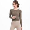跃牌【海听系列】新款长袖瑜伽服女休闲圆领短款打底运动修身显瘦跑步健身速干上衣CY02 商品缩略图2