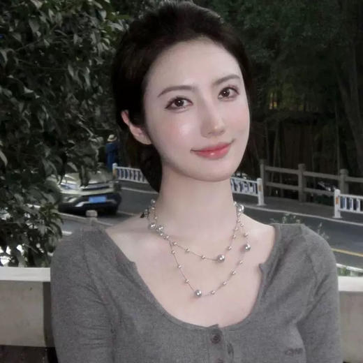 百搭时尚双层珍珠项链毛衣链项链-纪念日百货门店同款168046601 商品图2