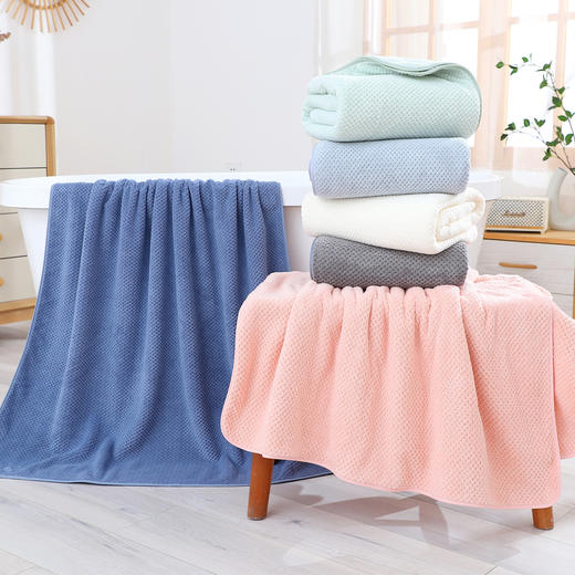 【菠萝格90*170家用加大加厚成人洗澡速干毛巾蜂巢菠萝格浴巾 商品图2