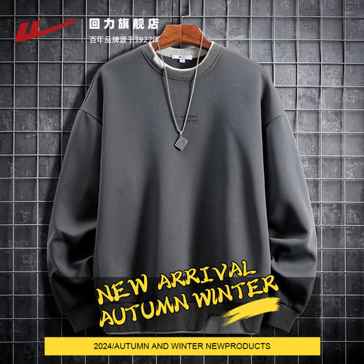 回力卫衣男款秋冬2025新款假两件长袖男士秋装上衣学生青少年外套 商品图4