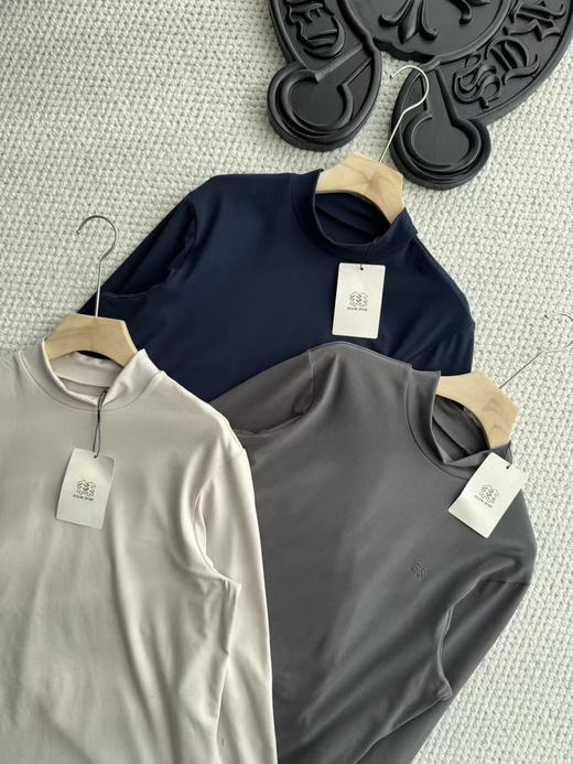 D112501户外休闲衣男士速干运动微拉绒半高领长袖T恤 商品图11