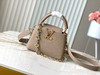 秋冬特惠💰1650 渠道级LV 新品 te级LV 动态芯片 M12935/M48865淡咖圆花环扣款 本款Capucines 手袋 商品缩略图0