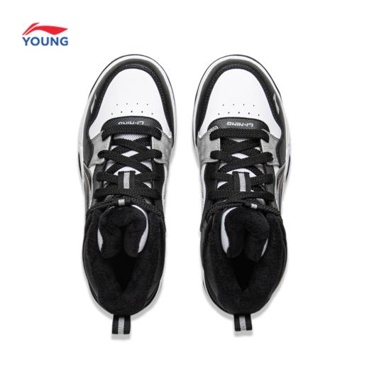 李宁男女大童SKATE 80S V5加绒保暖回弹支撑高帮童休闲鞋YKCV174 商品图6