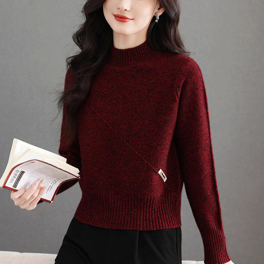 小个子大码女装打底衫，厚款毛衣短款内搭中领上衣CC-MY-1298 商品图1