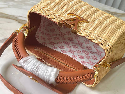 秋冬特惠💰1600 渠道级LV 新品 te级LV 动态芯片 M26025/M48865棕色编织印花竹篮 商品图6