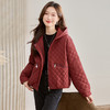 WXN5631红色轻薄棉衣外套女2025冬季新款洋气百搭显瘦夹棉菱形格连帽棉袄 商品缩略图3
