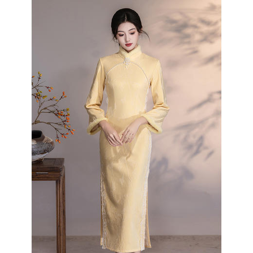 【预售3天】加绒加厚冬装改良，新中式国旗袍GX-4163 商品图3