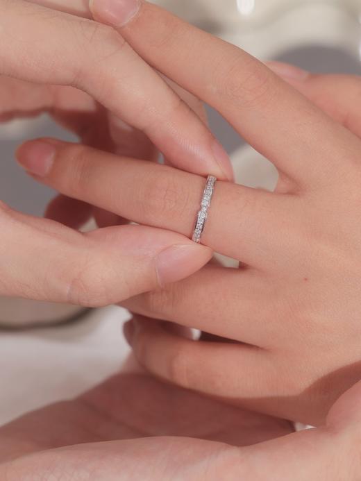 卡蒂罗KADER 相遇情侣对戒 925银满铺璀璨圆锆设计怦然心动邂逅甜美爱恋简约大气可调节素圈一对 甜美浪漫恋爱频率 商品图7