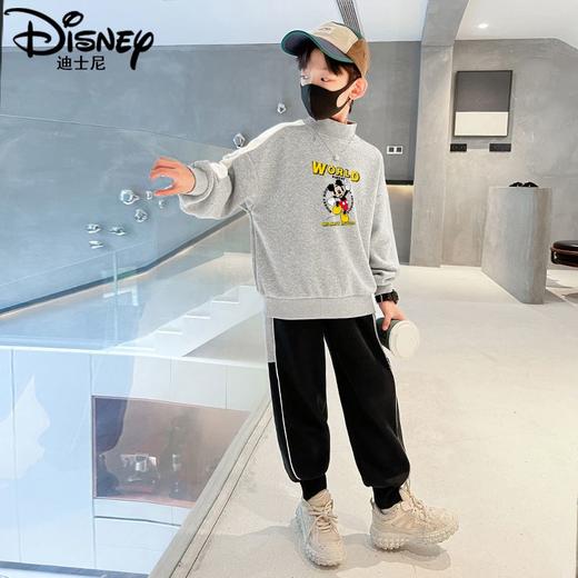 迪士尼男童卫衣秋冬2023新款儿童保暖衣加绒加厚大童上衣冬季棉衣 商品图5