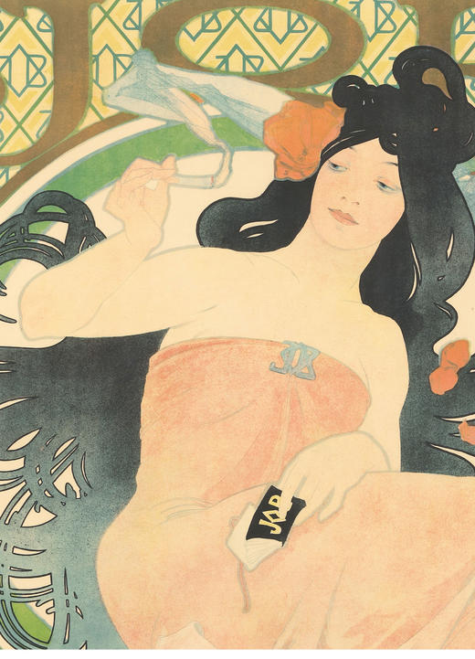 独角鹿西洋古董1898年法国出品穆夏签名创作「JOB卷烟纸」海报 商品图2
