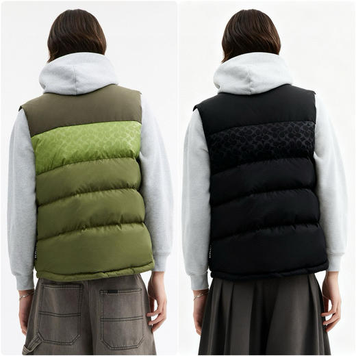 D112544男士双面拼色立领羽绒背心休闲叠穿保暖 商品图13