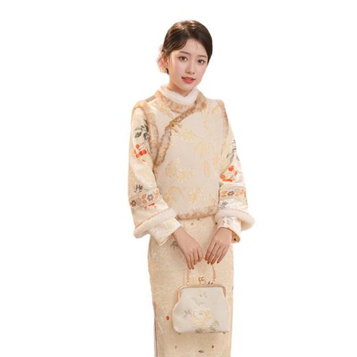 GX雪尼尔提花马甲2025冬季新款时尚改良新中式日常可穿中式旗袍马甲 商品图4