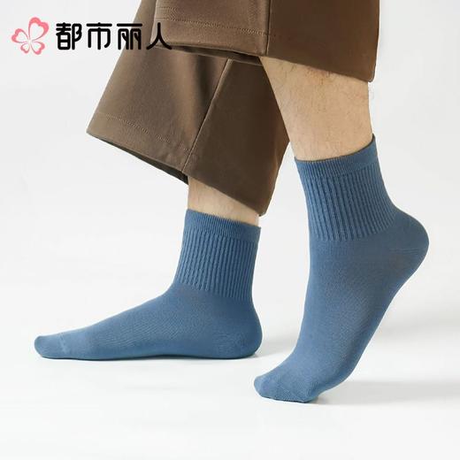 都市丽人男士袜类高含棉常规袜中筒袜FCCDA5 商品图0