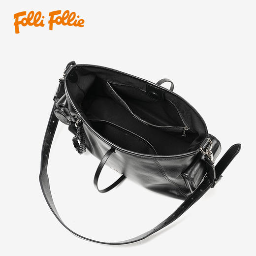 Folli Folie  FF牛皮黑武士斜挎包 SB24PYP039 商品图5