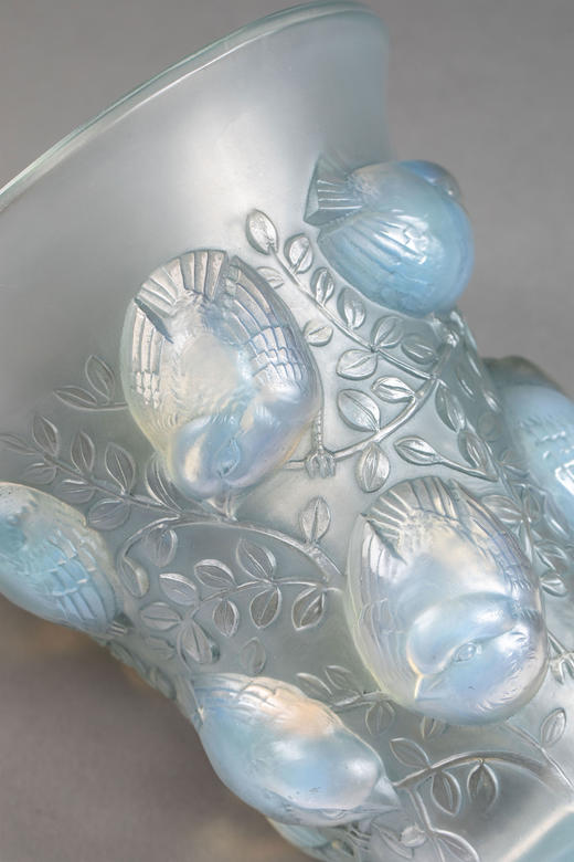 独角鹿西洋古董1930年法国出品「Saint François雀」欧泊水晶花瓶 商品图4