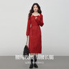 【年货节】熙世界圣诞氛围穿搭红色连衣裙女2025秋冬新款气质肌理针织长裙子 商品缩略图1