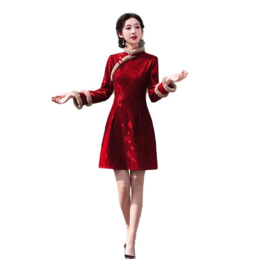 GX时尚改良年轻少女款提花复合加绒A版旗袍 2025冬新款日常可穿旗袍 商品图4