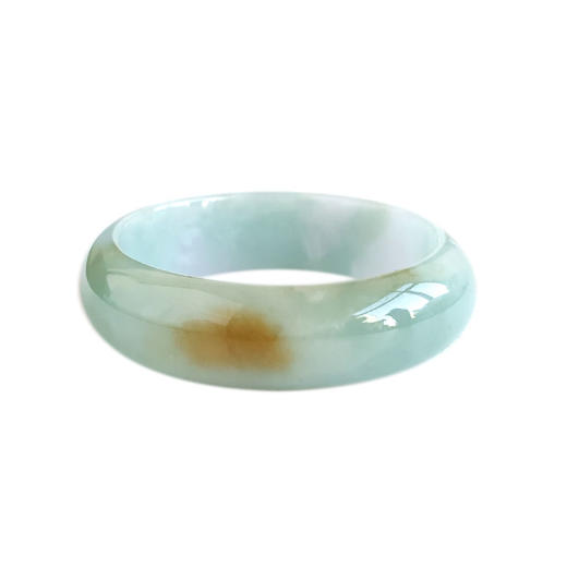 【天然正品】A货翡翠天然细腻厚桩糯种福禄寿飘黄57号翡翠手镯57号（皆取最大值）女士191125NJ15 商品图0