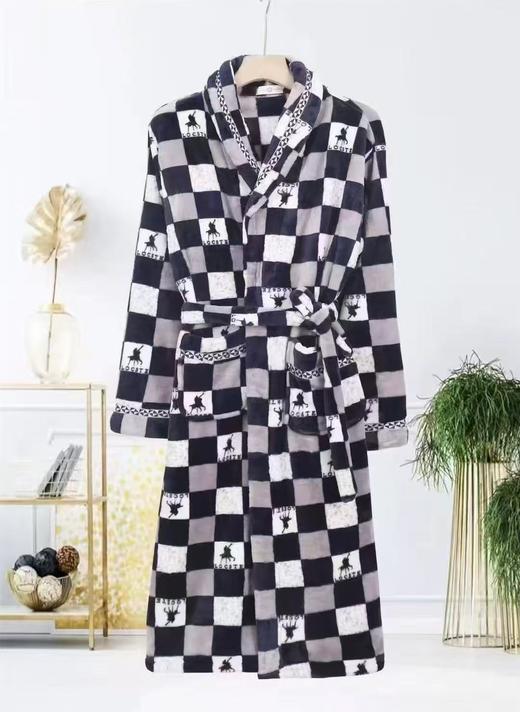 双面法兰绒剪花男士睡袍14155764-62 商品图1