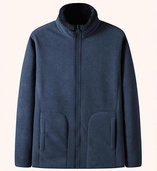 【蓄热御寒❗️舒适防风】双面穿摇粒绒外套女秋冬款抓绒棉衣男情侣珊瑚绒立领上衣保暖加绒。ja 商品图1