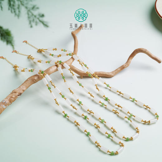 DS925和田玉项链-羊脂直珠10*5 商品图0