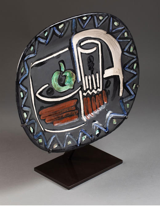 独角鹿西洋古董1953年代西班牙出品限量装饰陶盘「Nature morte 静物」 商品图2