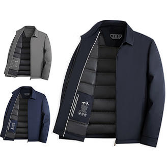 岸纾 90白鸭绒三防行政经典夹克羽绒服 商品图1