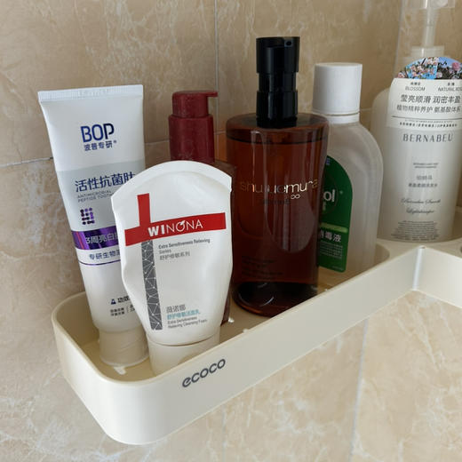 【巨好用的一款置物架】可儿试了N多种 最后就它了 ecoco 免打孔 可转角 可直线 2用 卫生间浴室置物架壁挂式厕所洗手间洗漱台墙上收纳挂架 商品图11
