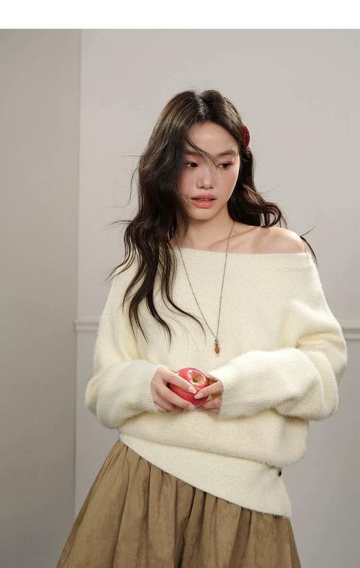 D112525气质毛衣收腰长袖针织衫25秋冬季新款女装大衣内搭打底衫 商品图12