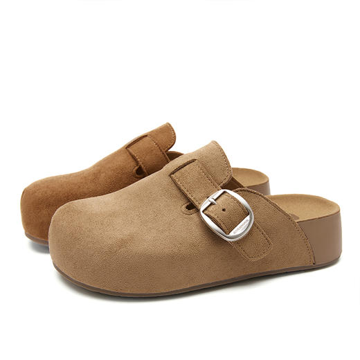 西遇厚底勃肯鞋女新款秋季百搭圆头一脚蹬懒人鞋外穿增高半拖K2057173 商品图6