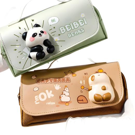 【卡皮巴拉❗️手提加宽解压笔袋】 超大容量高颜值文具盒 2025年新款可爱儿童男孩女孩版 商品图4