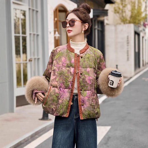 时尚新中式提花羽绒服，超好看洋气加厚外套潮HR-YQH99929 商品图1