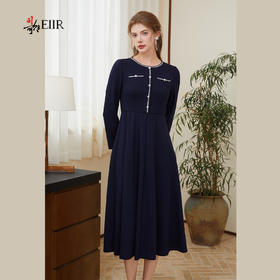 司歌长袖连衣裙优雅收腰秋冬女A921050X