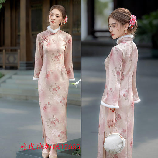 GX改良版新中式日常可穿加绒旗袍2025冬季新款年轻款高级感长袖旗袍 商品图1