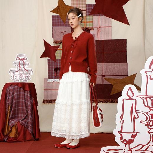 【礼物季】温柔蕾丝花边绒感半裙-纪念日百货门店同款167995986 商品图1