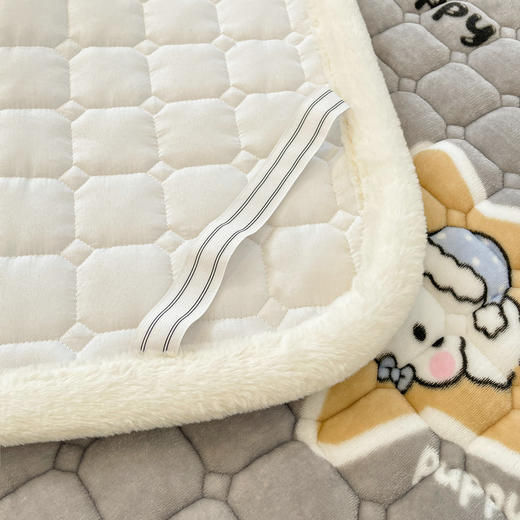 冬季更温暖 A类更放心【馨莱悦  A类印花牛奶绒床褥】柔软蓬松 高克重牛奶绒 绒毛细密 加厚保暖 软糯舒适 亲肤A类  透气吸湿不闷汗 防滑冬季床垫 加厚床单  #M663 商品图5