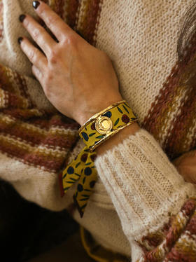 订购14周到｜AN-NEE-LUNE-黄色 吉普赛传说 2cm 丝巾手镯［法国设计师］