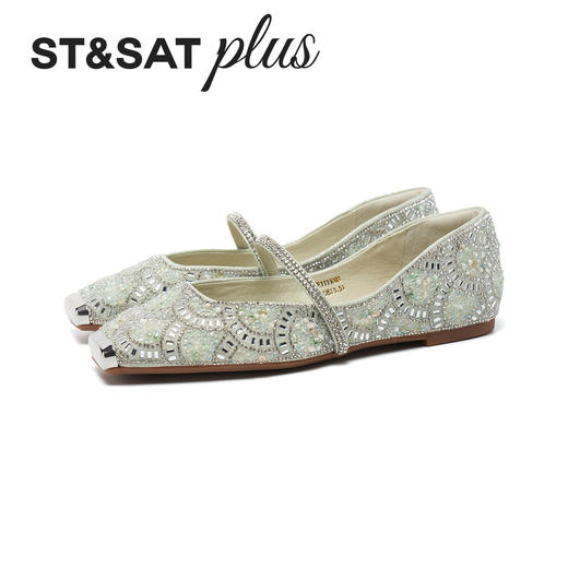 【星空系列】星期六26春新款金属方头满钻一字带玛丽珍SSE1111093 商品图9