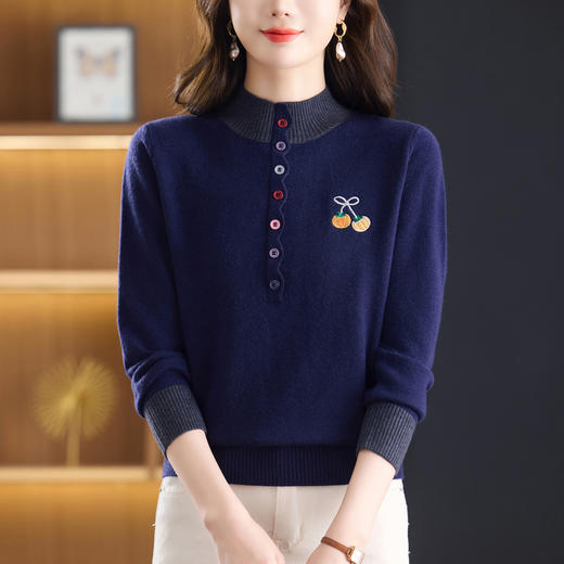 CC半高领毛衣女士秋冬2025新款洋气时尚保暖上衣针织打底衫 商品图3