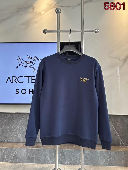 D112503情侣款休闲百搭加绒款硅胶logo圆领套头加厚保暖卫衣 商品图4